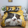 Yellow Border Collie Duvet Cover