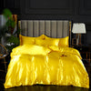 Shiny Yellow Satin Duvet Cover