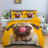 Beige Pug Yellow Duvet Cover