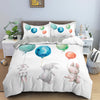 Bunnies Flying With Balloons Duvet Cover