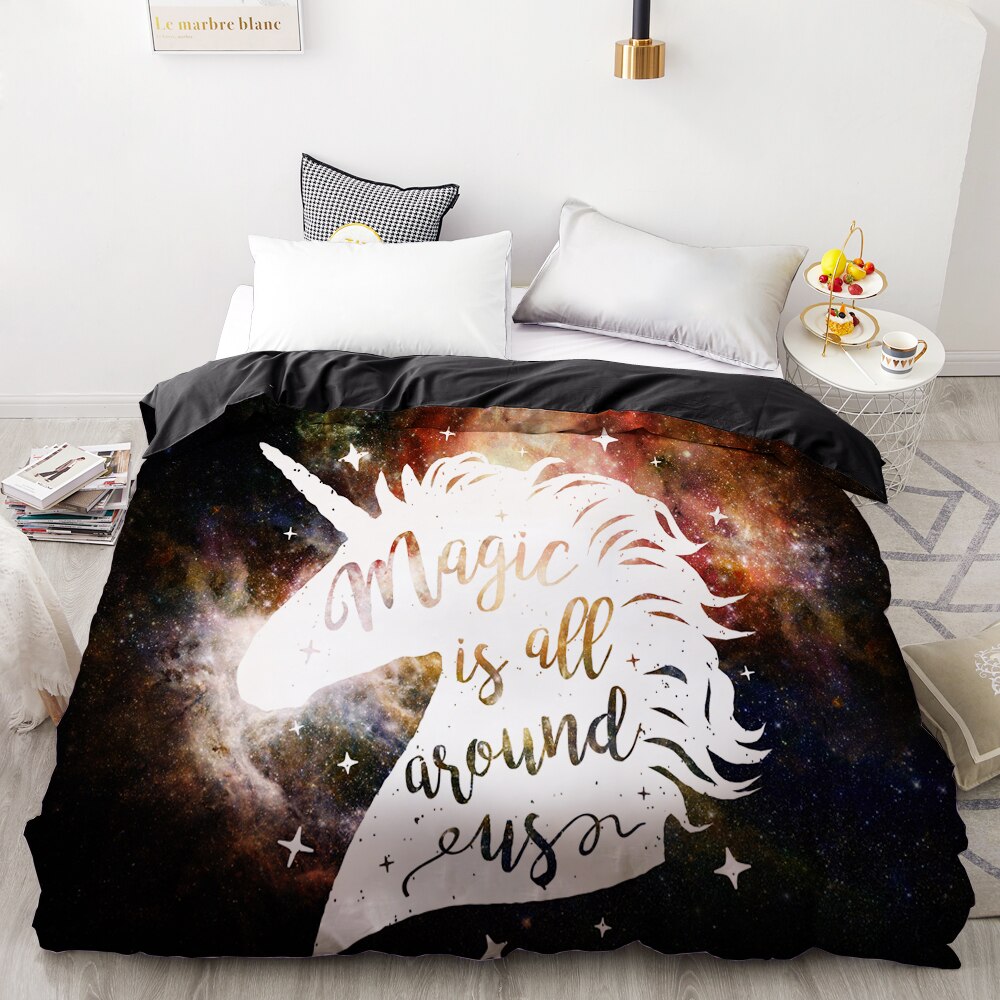 Unicorn In The Universe Duvet Cover