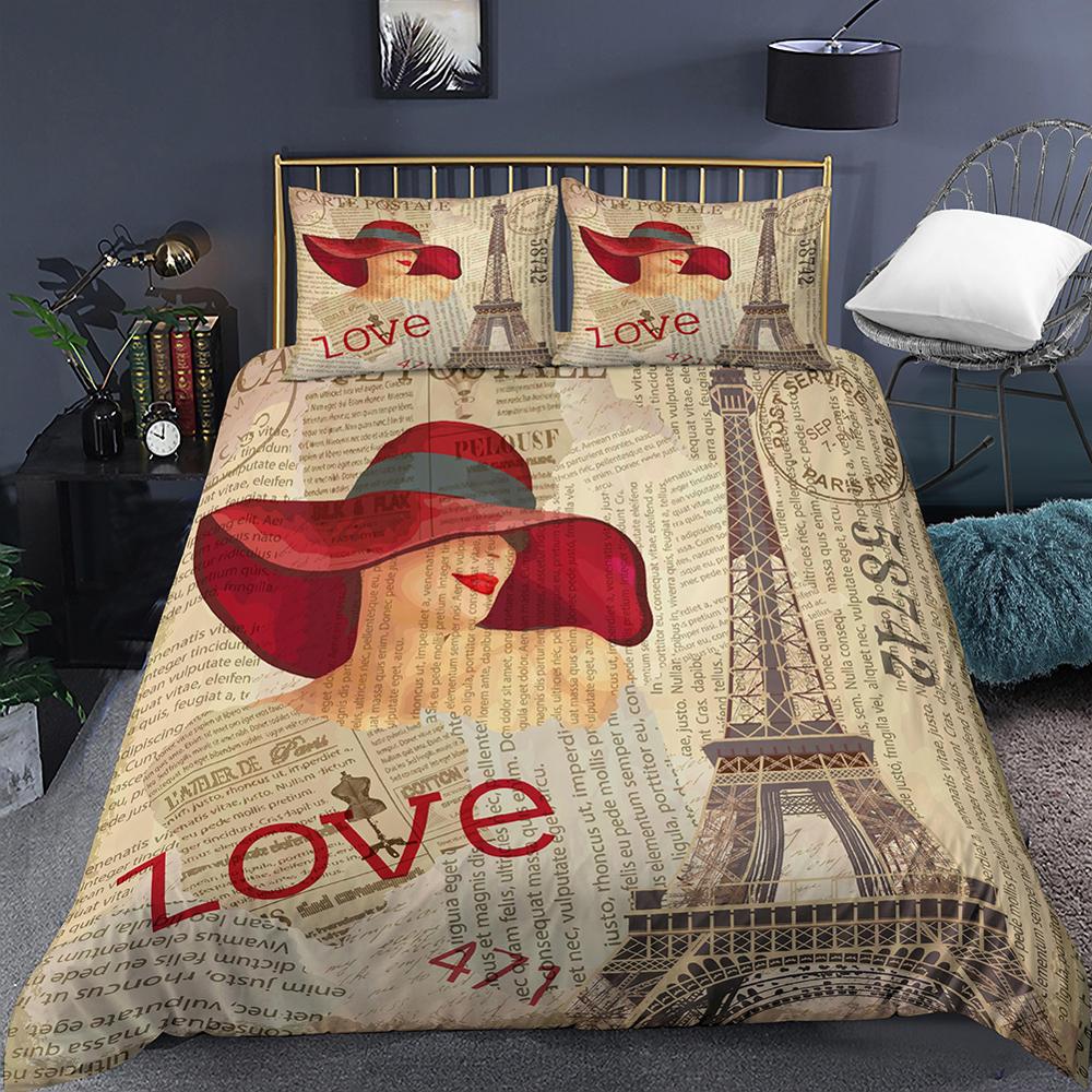 Duvet Cover Love Eiffel Tower Paris