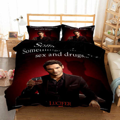 Sex And Drugs Lucifer Duvet Cover