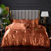 Brown Shiny Satin Duvet Cover