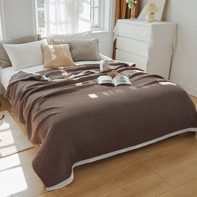 Brown Cotton Gauze Duvet Cover