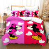 Red and Pink Mickey And Minnie Kiss Duvet Cover