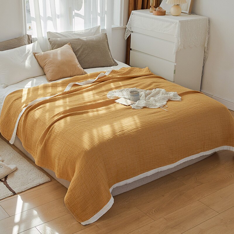 Mustard Cotton Gauze Duvet Cover