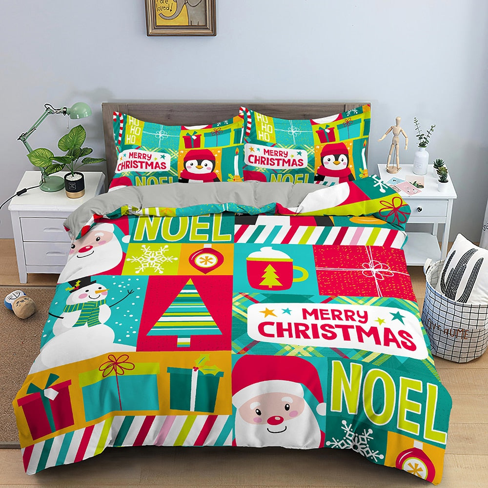 Multicolor Christmas Duvet Cover