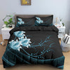 Floral Black Duvet Cover