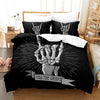 Skeleton Hand Black Duvet Cover