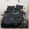 Cute Black Cat Black Duvet Cover