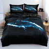 Blue Dolphin Black Duvet Cover