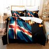 Iceland Flag Black Duvet Cover