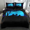 Black And Blue Wolf Duvet Cover