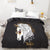 White Unicorn Black Duvet Cover