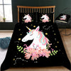 Black Unicorn Duvet Cover For Kids