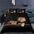 Lion And Lioness Black Duvet Cover