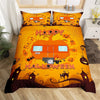 Halloween Caravan Orange Duvet Cover