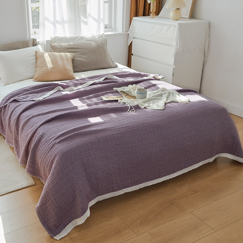 Purple Cotton Gauze Duvet Cover