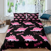 Pink Dinosaur Princess Duvet Cover