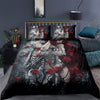 Duvet Cover Filled with Roses and Skeletons