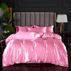 Pink Shiny Satin Duvet Cover Set