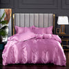 Pink Shiny Satin Duvet Cover