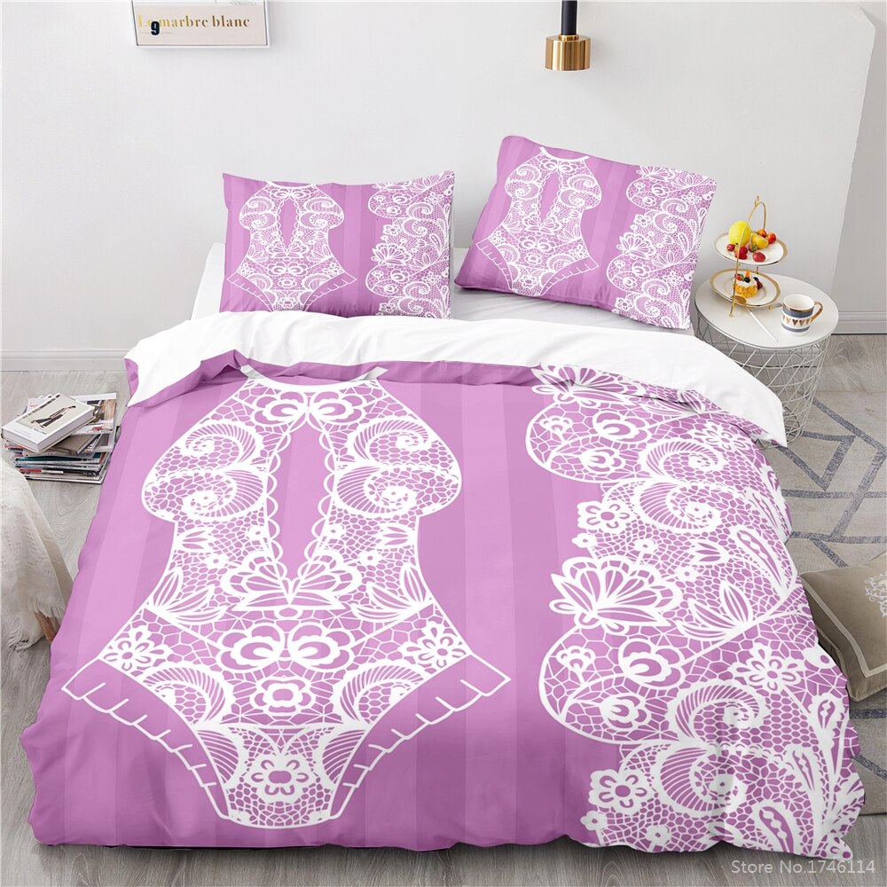 Sexy Lace Pink Duvet Cover