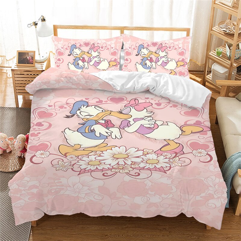 Pink Donald And Daisy Duvet Cover