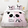 Cute Panda Pink And White Duvet Cover