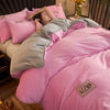 Pink And Gray Velvet Duvet Cover