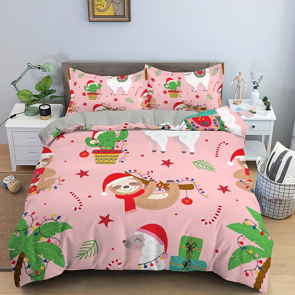 Christmas Girl Pink Duvet Cover