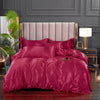 Dark Pink Satin Duvet Cover