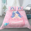 Blue Mermaid Rose Duvet Cover