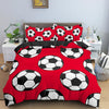 Red Soccer Ball Duvet Cover