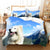 Samoyed In The Mountains Duvet Cover