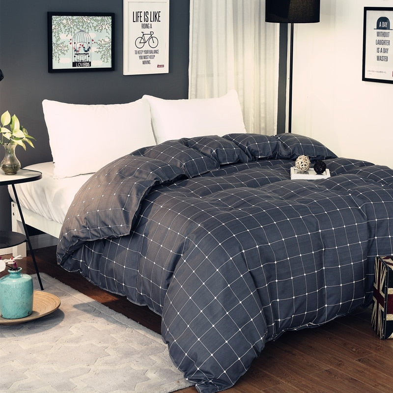 Black Scandinavian Duvet Cover