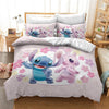 Stitch And Angel Pink Flowers Duvet Cover