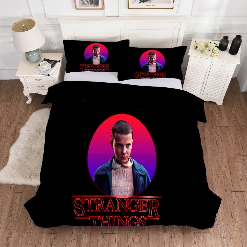 Stranger Things Eleven Black Duvet Cover