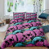 Pink and Blue Skull Duvet Cover