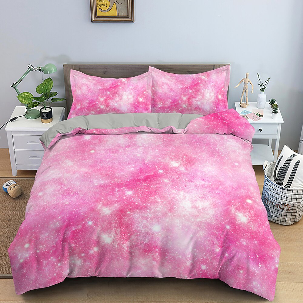 Pink Universe Duvet Cover