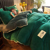 Green And Gray Velvet Duvet Cover