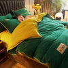 Green And Yellow Velvet Duvet Cover