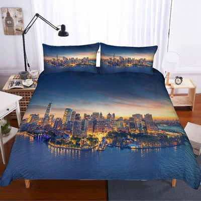 Vintage Building New York Duvet Cover