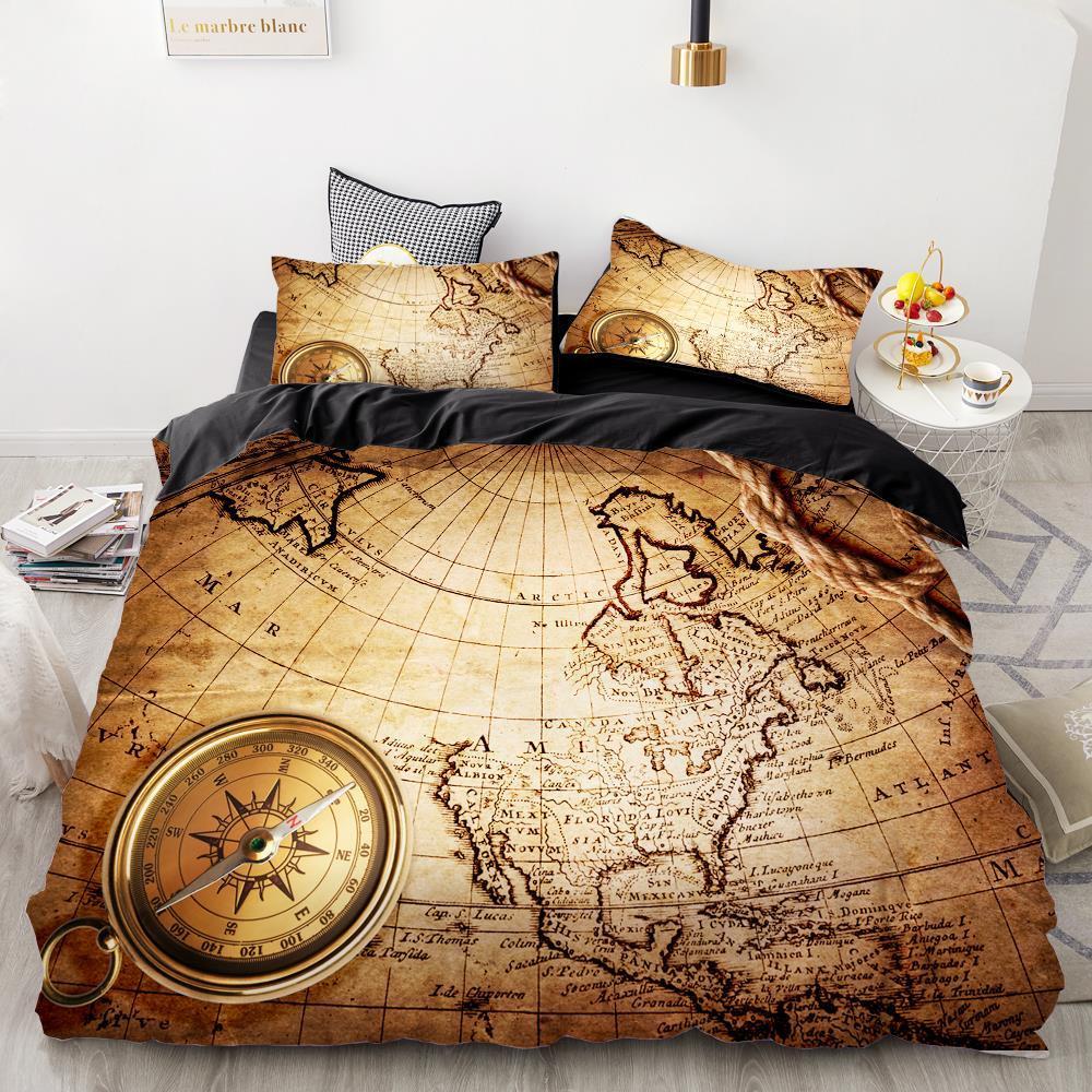 Vintage World Map Duvet Cover