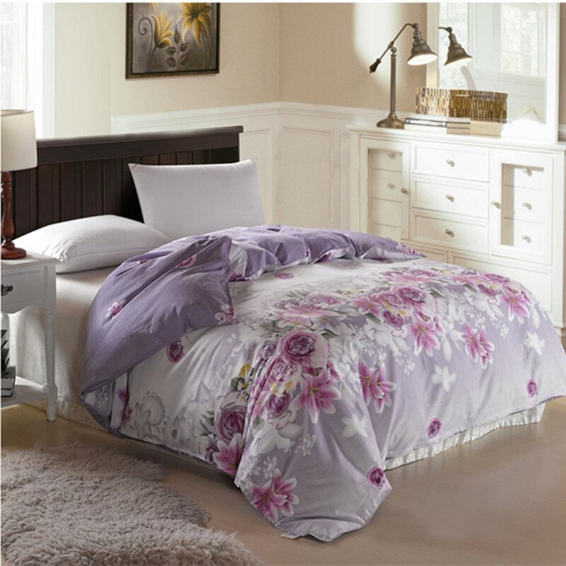 Purple Duvet Cover With Pink Flowers