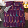 Violet Eiffel Tower Duvet Cover