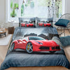 Red Ferrari Car Duvet Cover