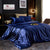 Navy Blue 100% Satin Duvet Cover