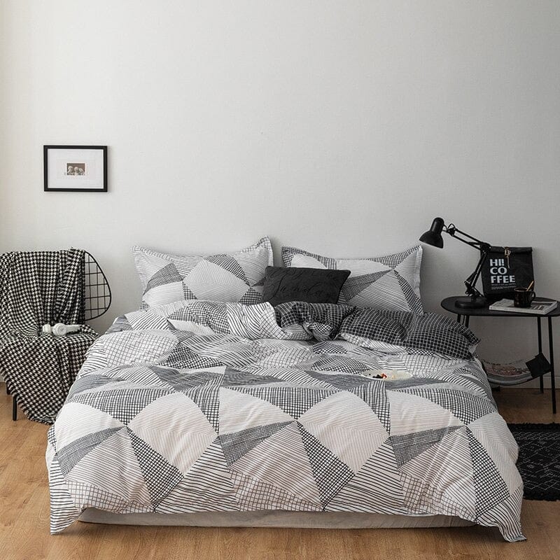 Gray Scandinavian Duvet Cover 140x200